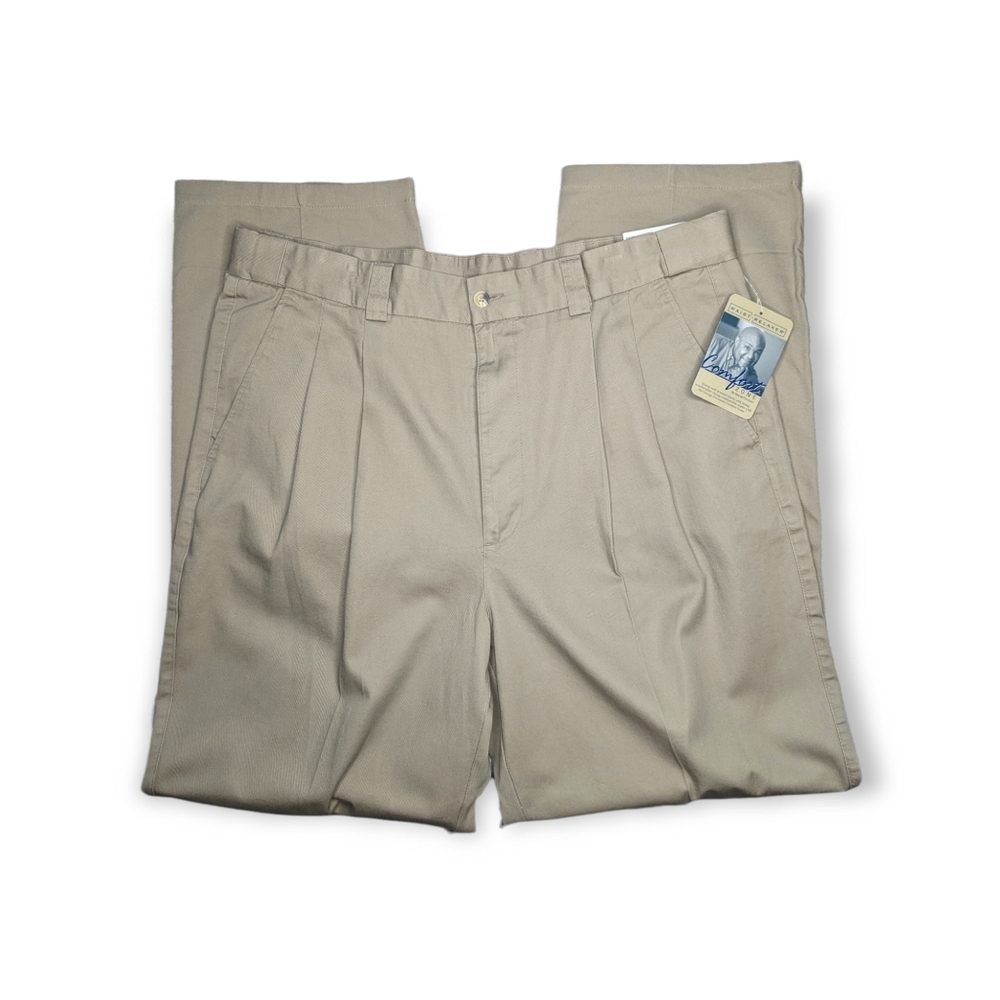 George Foreman Comfort Zone Pleated Khaki Pants Waist 38L NWT